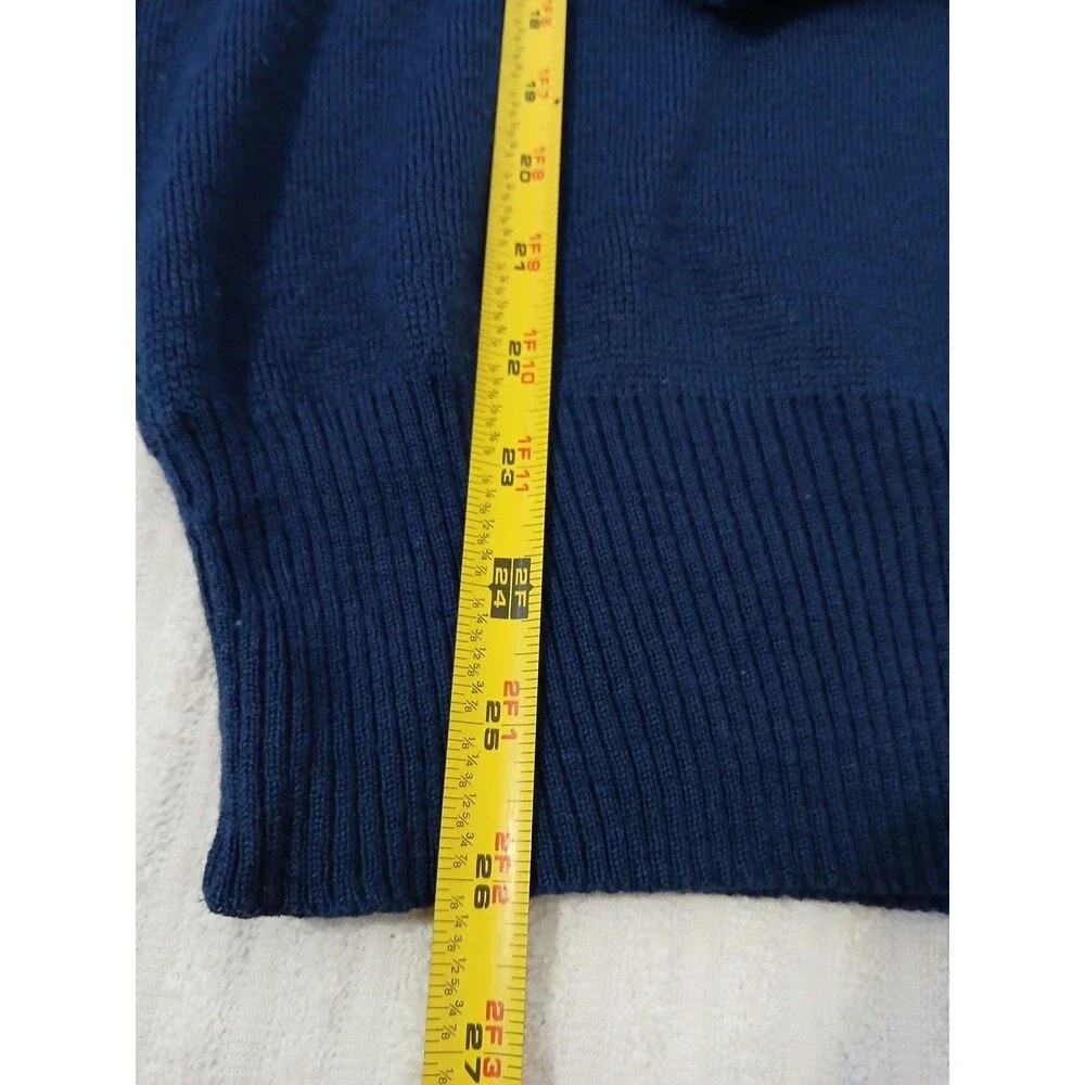 Ossi‎ Skiwear Mens Blue Geometric Knit Sweater Retro Ski Acrylic Wool Size L